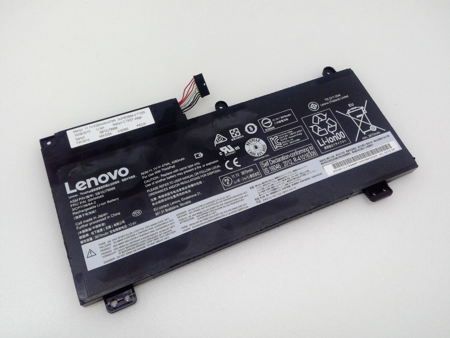 Genuine 00HW040 00HW041 47Wh Battery for Lenovo ThinkPad S5 E560P SB10J78988