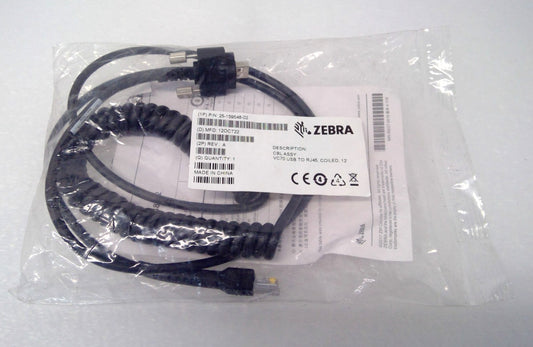 Zebra 25-159548-02 Coiled USB to RJ45 Cable for VC70N0 DS3508 LS3408