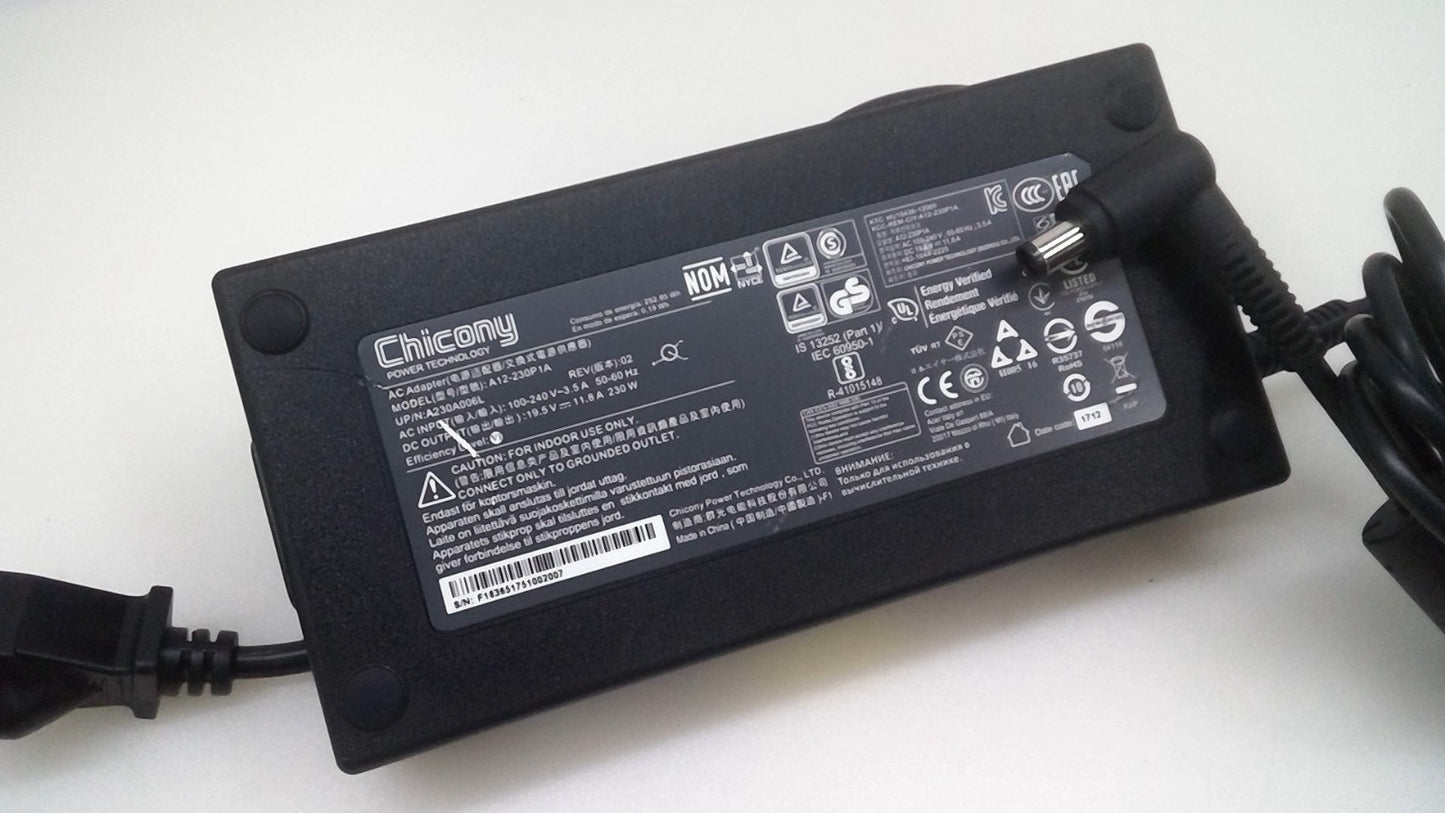 Original Chicony A12-230P1A Charger Power Supply - 230W 19.5V 11.8A 7.4*5.0mm
