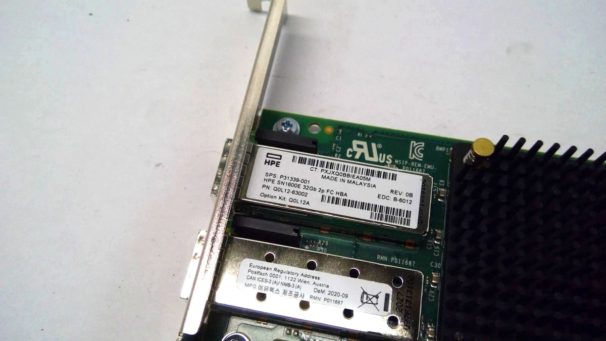 HPE SN1600E Dual Port FC Host Bus Adapter HBA PCIe 32GB QOL12-63002 P31339-001