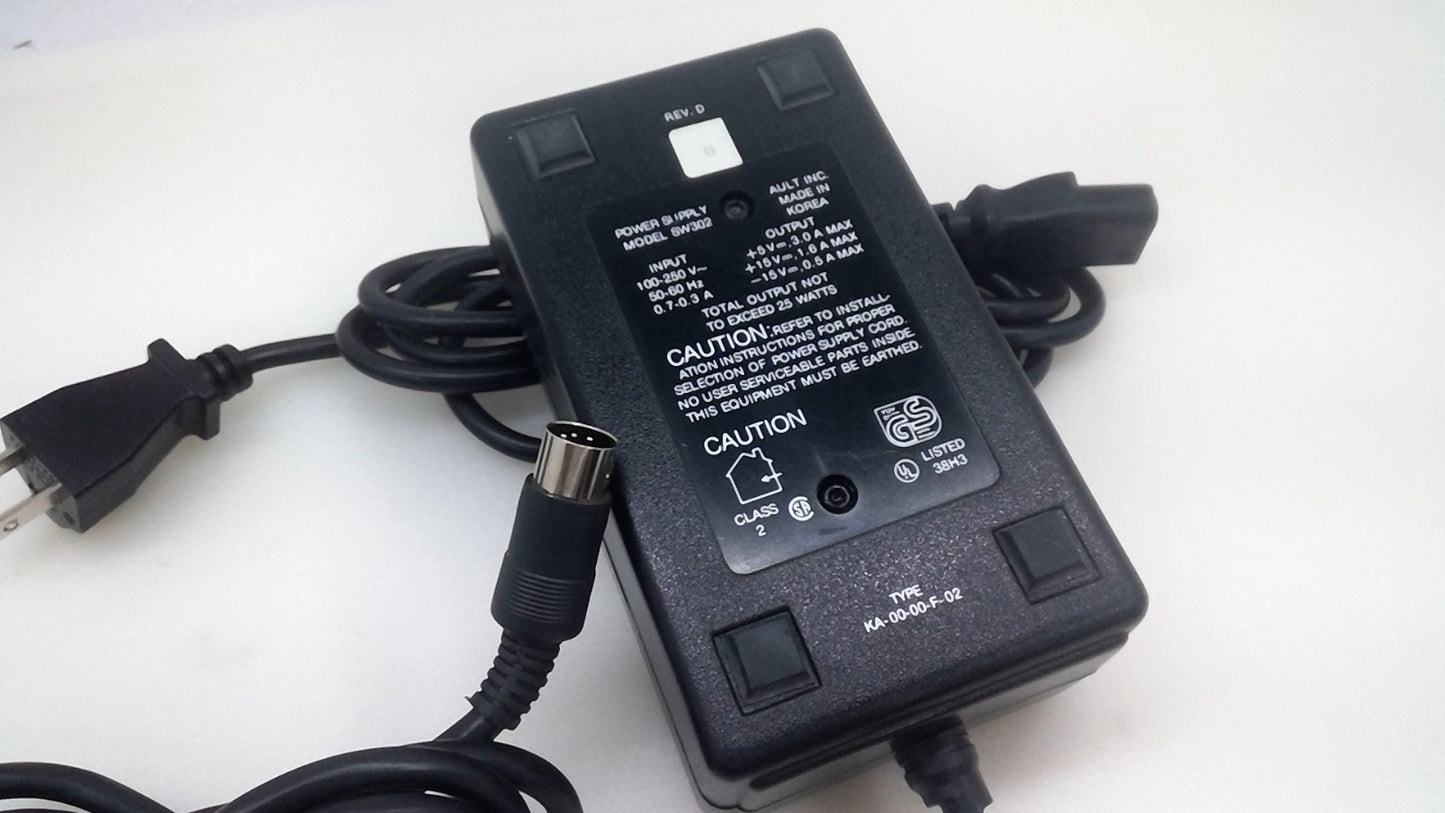 OEM Ault Power Supply Model SW302  5-Pin Male Connector 5V 3A/15V 1.6A/-15/0.5A
