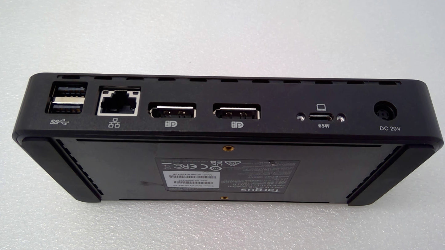 Targus Universal USB-C Dual 4K DP Docking Station 65W Power Delivery DOCK315