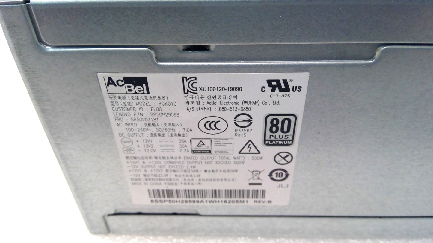 HK600-11PP PCK010 500W Power Supply For Lenovo P340 P330 P328 P310