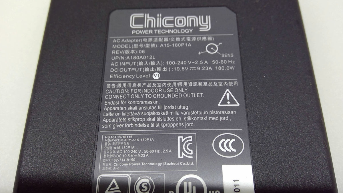 Genuine Chicony A15-180P1A 180W 19.5V 9.23A AC Adapter A180A012L 7.5x5.0mm