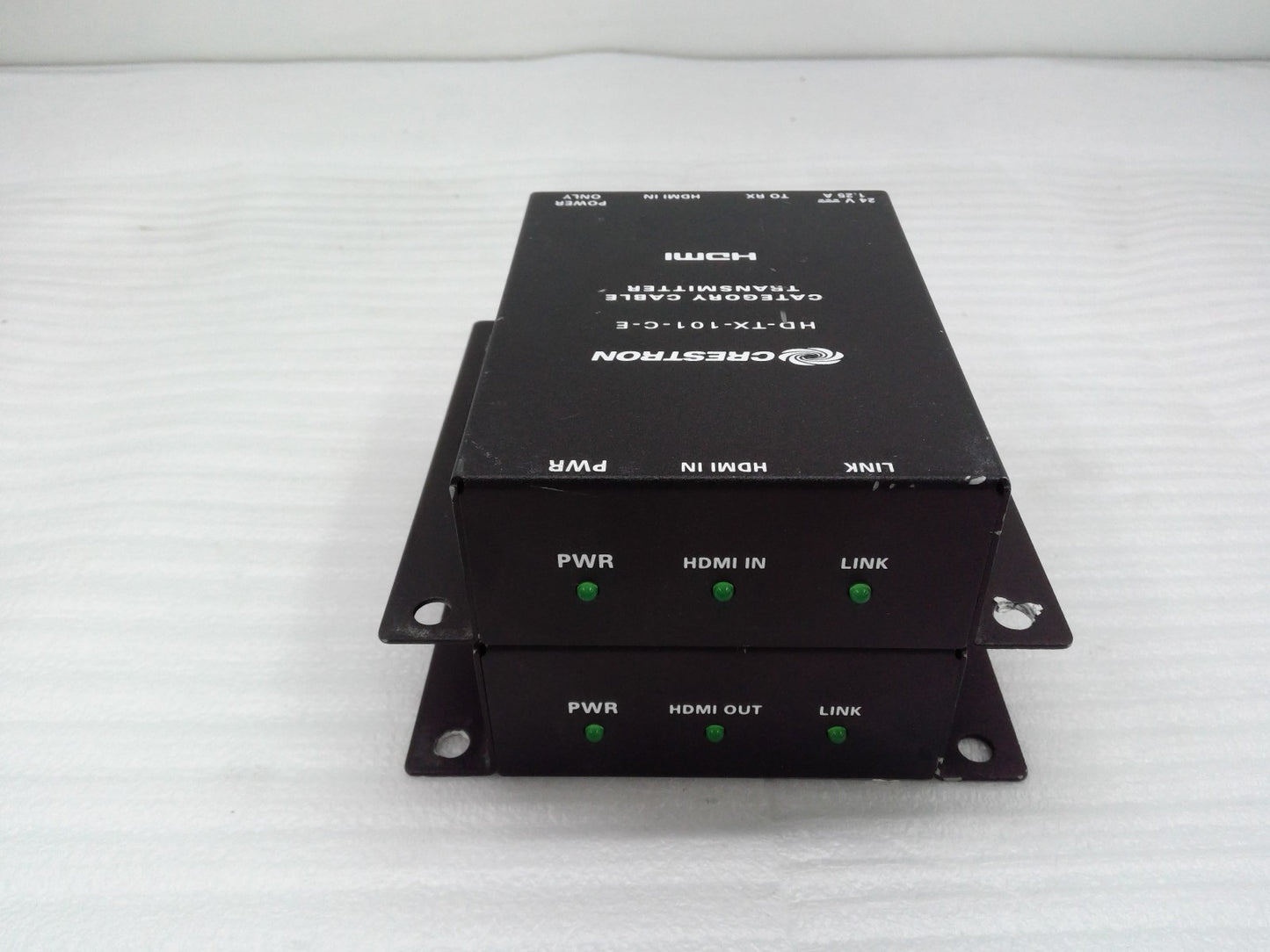 Set of Crestron HD-TX-101-C-E and HD-RX-101-C-E HDMI Transmitter/Receiver