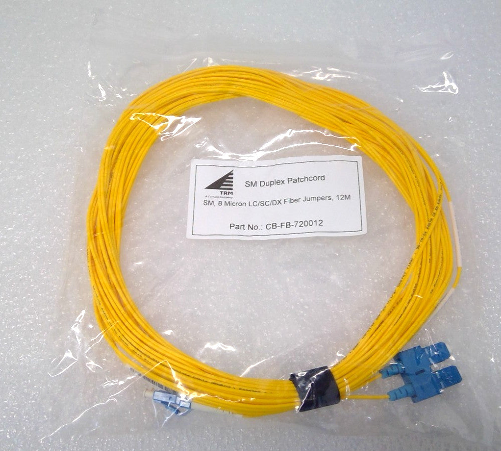 LOT OF 10 SM Duplex Patchcord SM 8 Micron LC/SC/DX Fiber Jumper 12M CB-FB-720012