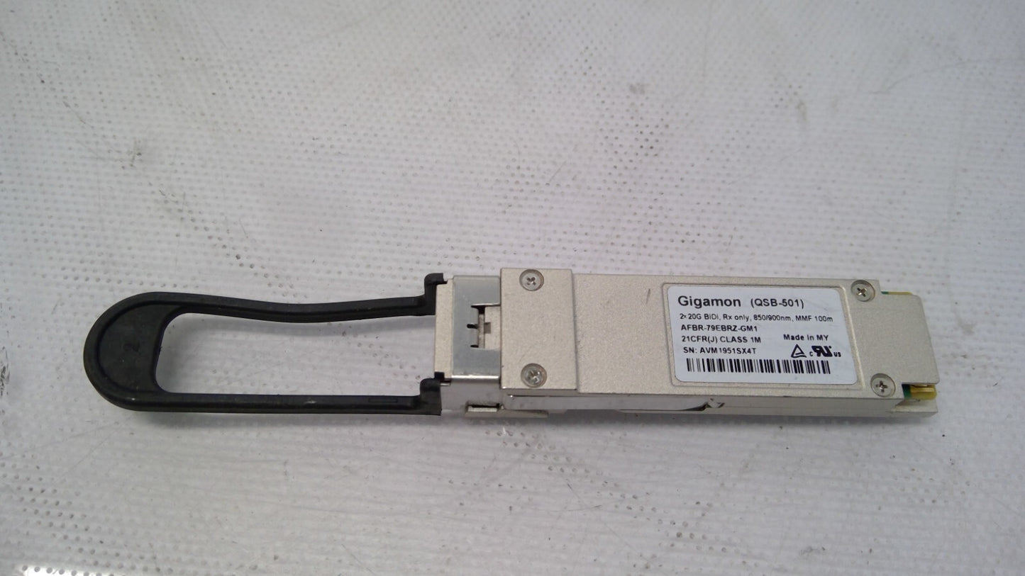 GIGAMON QSB-501    AFBR-79EBRZ-GM1 2X20G BIDI RX ONLY 850/900NM 100M MMF