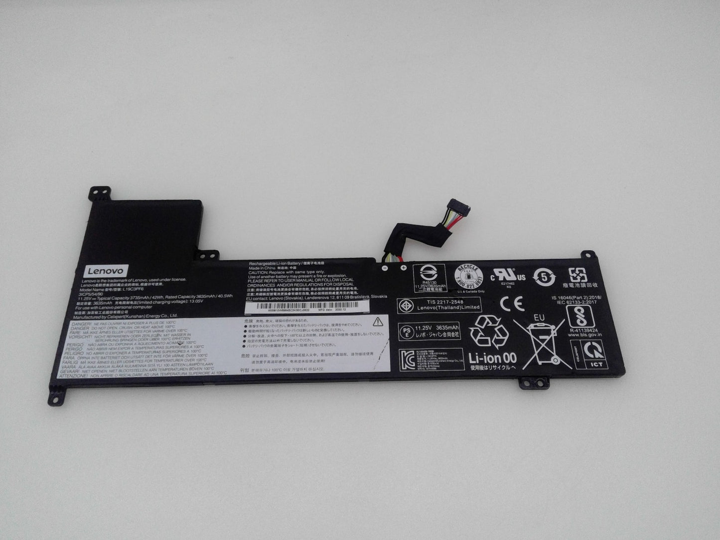 Genuine Lenovo L19C43PF6 IdeaPad 3-17IIL05 3-17DA05 3-17ARE05 Battery 11.25V 42W
