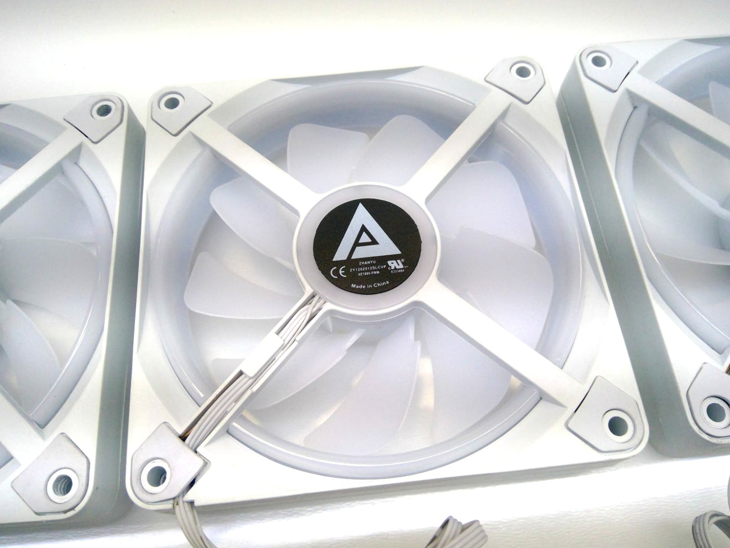 Lot of 3 ZHANYU PC Desktop ARGB PWM CPU Cooling Fan /AE1800-PWM White