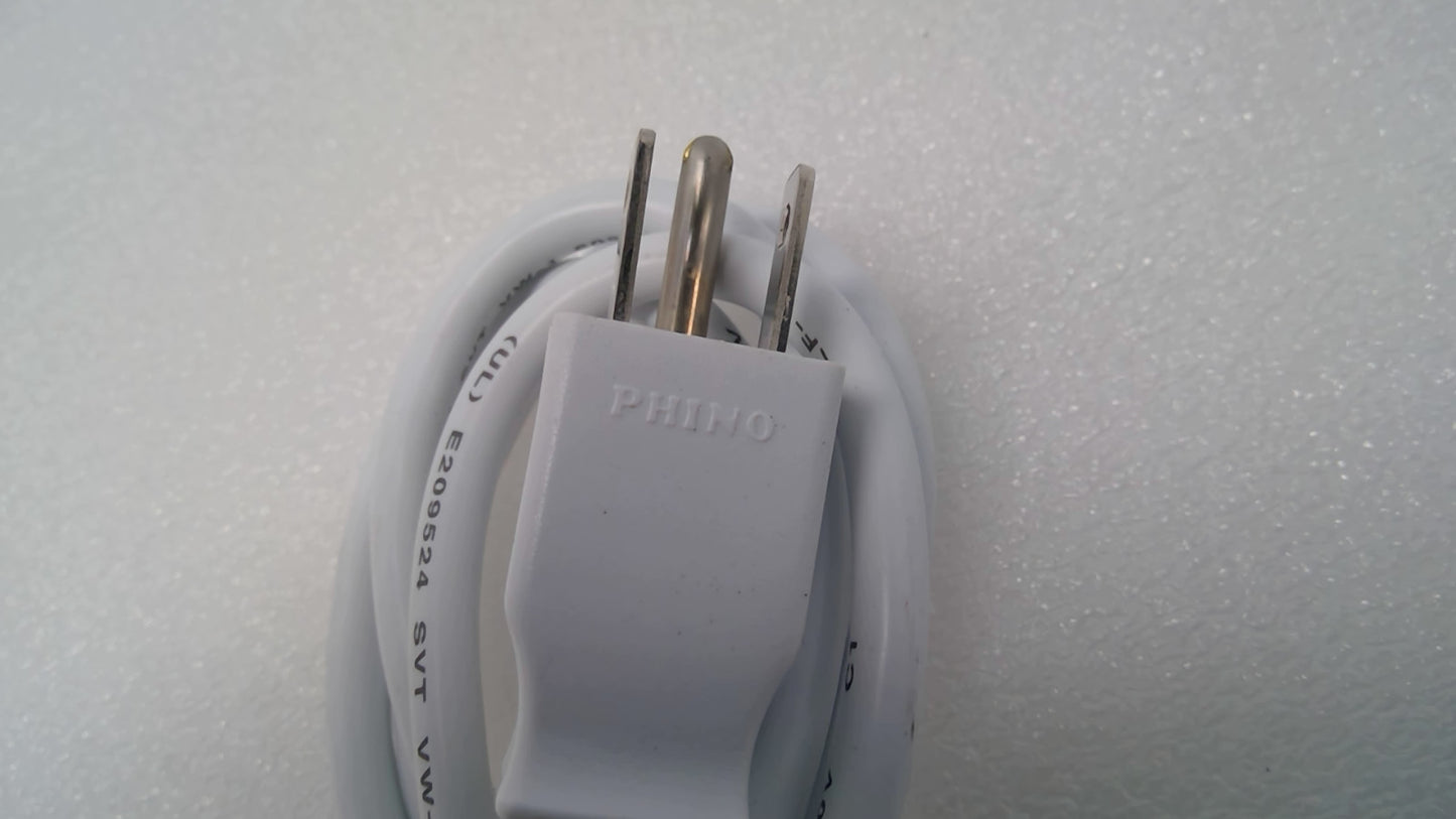 X10 PHINO 3 Prong Mickey Mouse AC Power Cord 10A 125V 300V UL E209524 SVT  60℃
