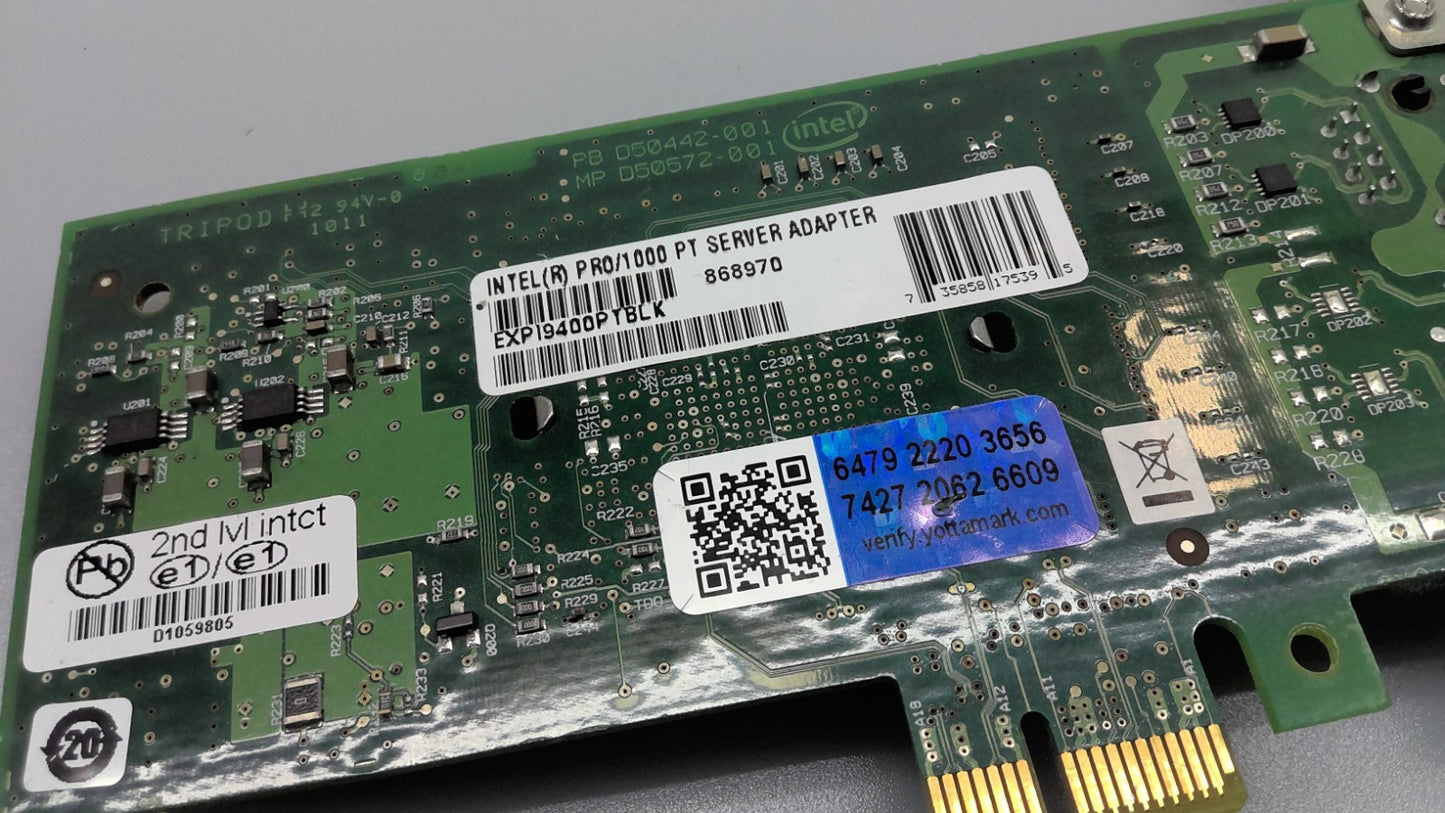 INTEL EXPI9400PTBLK PRO/1000 Single Port PCI-E Network Card Full Bracket