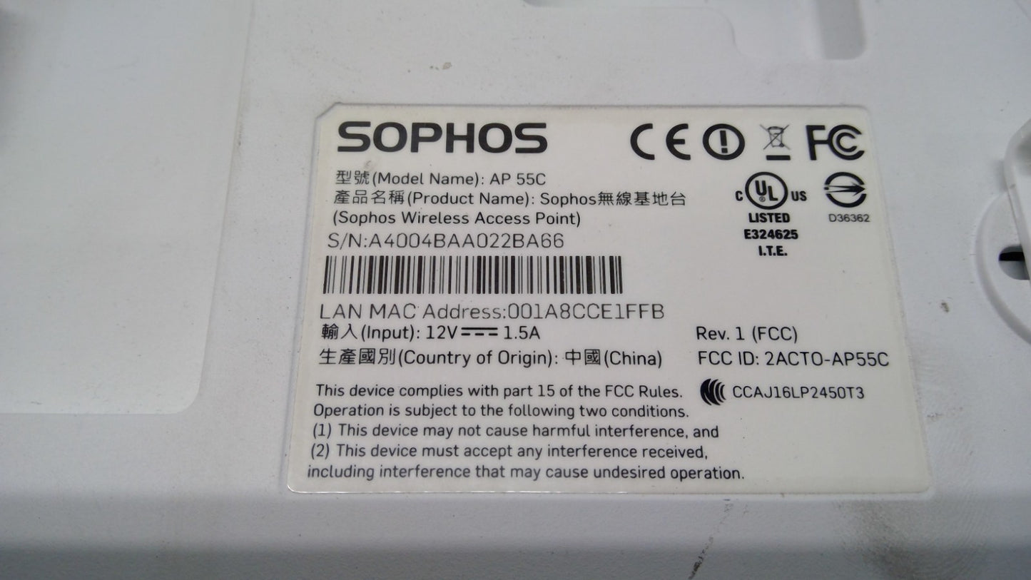 Sophos AP 55C WiFi Access Point Wi-Fi 5 - 2.40 GHz 5 GHz