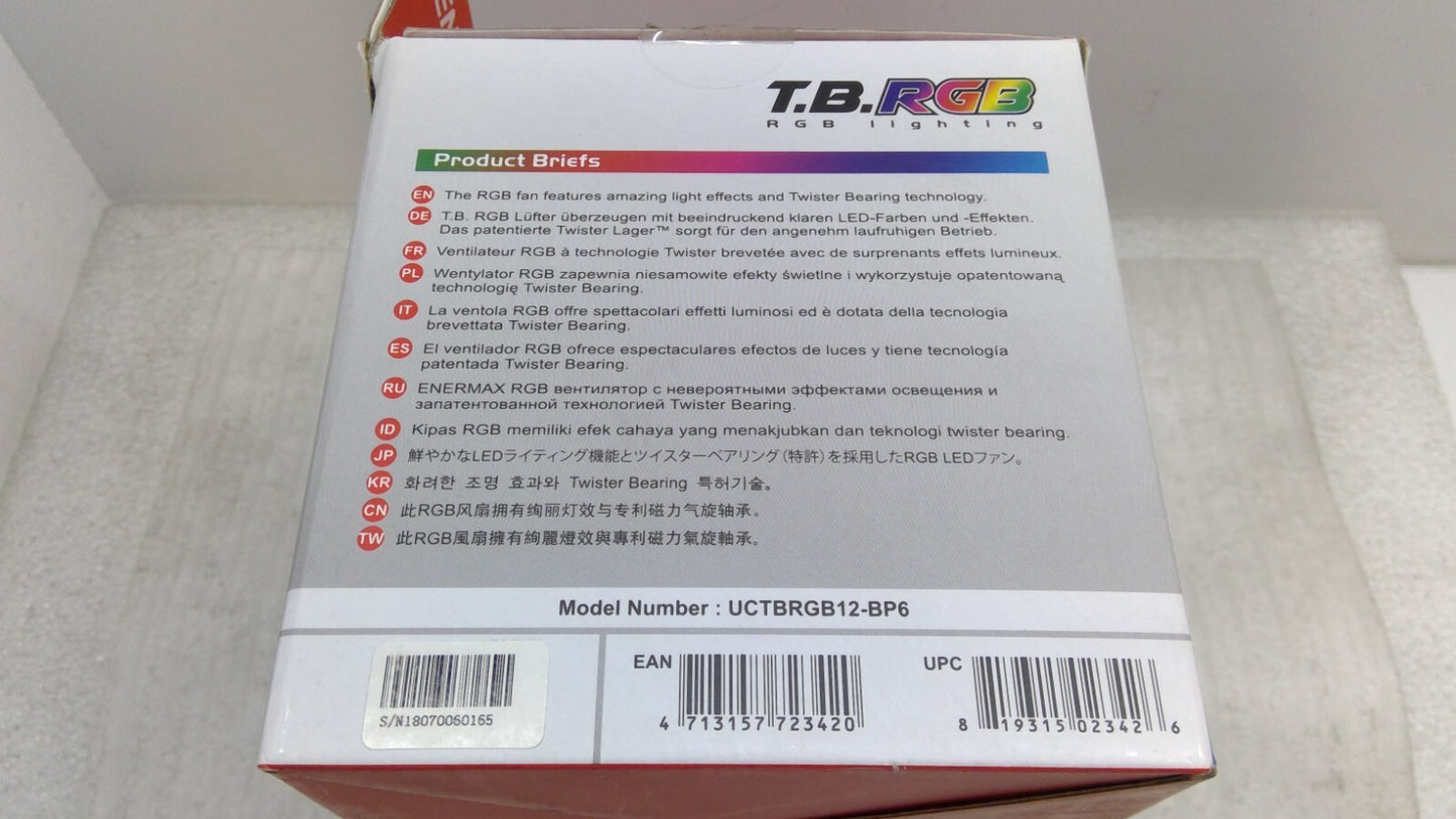 Enermax 120mm T.B.RGB LED Case Fan 6 Pack with RGB Control Box UCTBRGB12-BP6