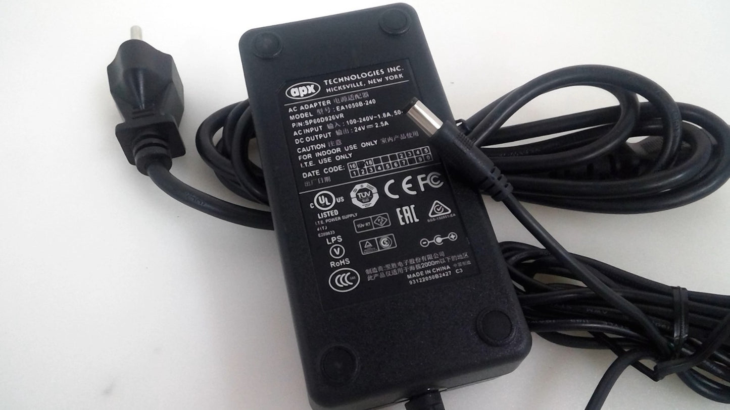 apx Technologies  AC Power Adapter EA1050B-240 Charger 24V 2.5A Tip 5.5*2.5mm