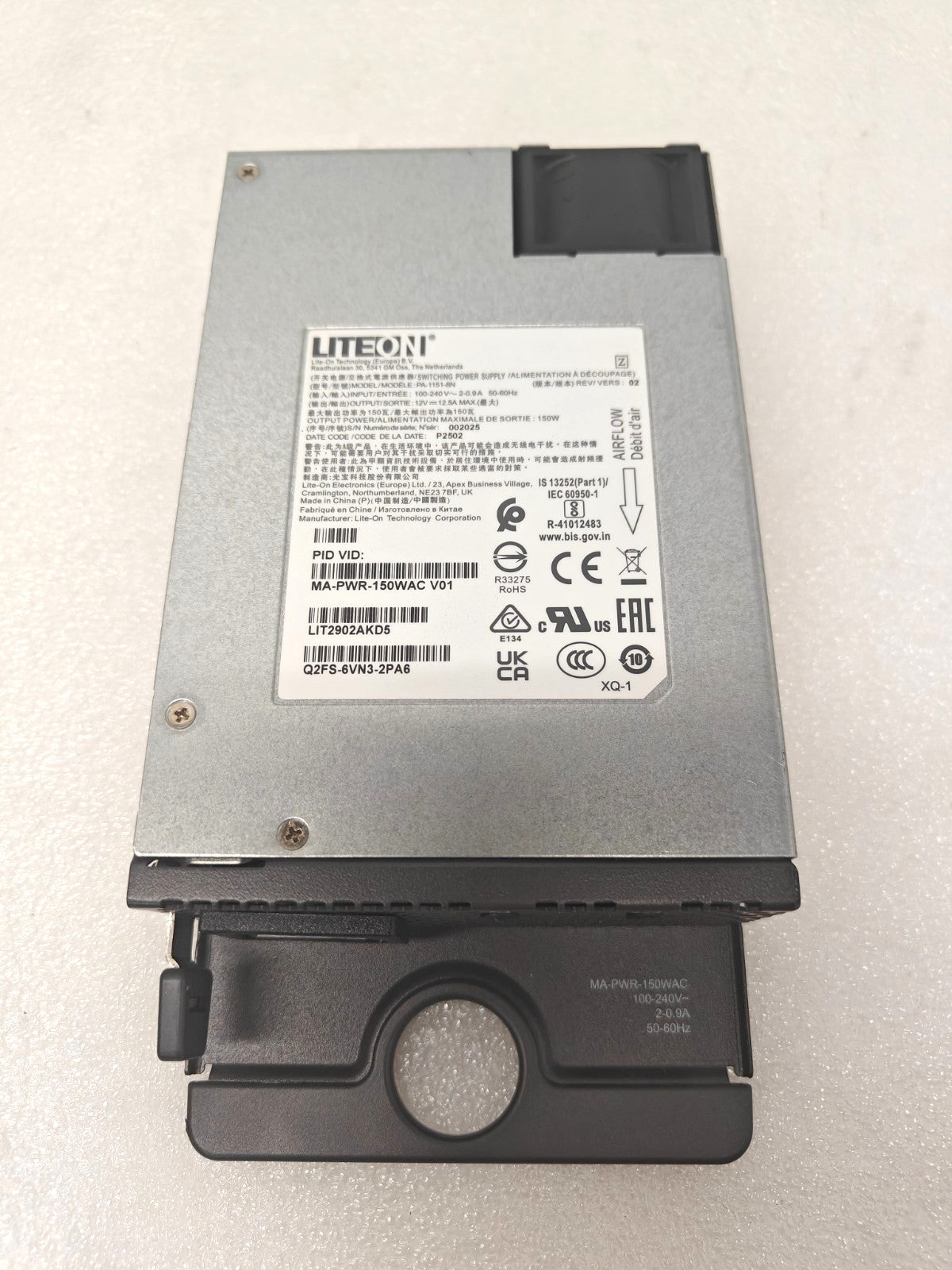 Cisco Meraki MA-PWR-150WAC 150W Power Supply Switch For Catalyst 9200 Switches