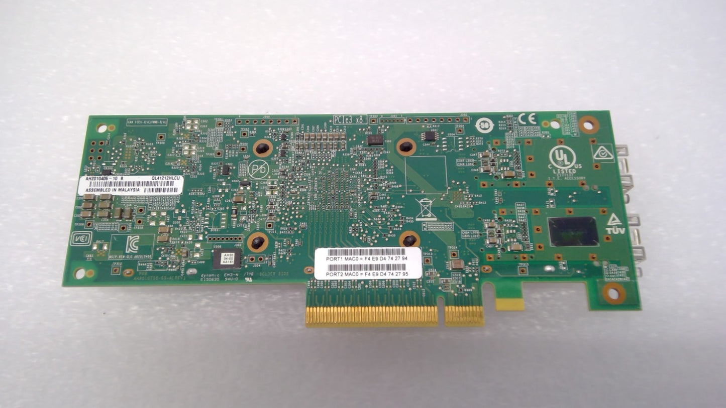 QLOGIC QL41212HLCU DUAL PORT SFP28 NIC PCIe 25/10GbE PCIE NETWORK CARD AH2010406