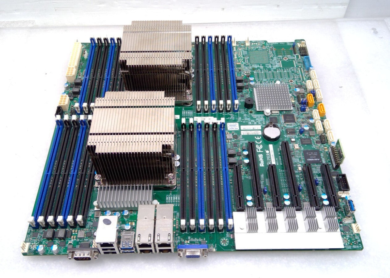 Supermicro X10DRI-T4+ INTEL Motherboard + Heatsink 2CPU E5-2620V3@2.4GHzx2
