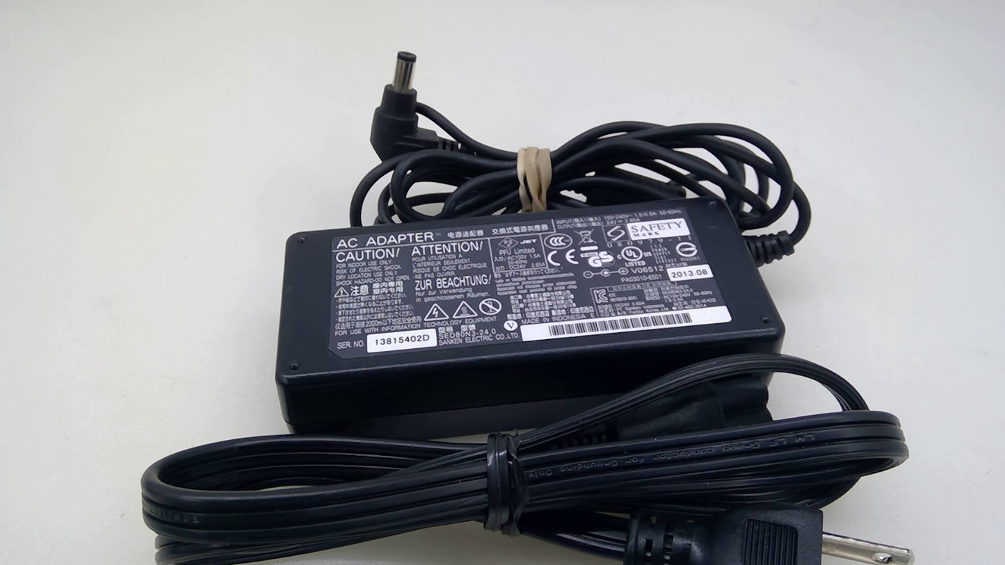 Genuine SANKEN Fujitsu SED80N3-24.0 AC Adapter Power Supply charger 24V 2.65A