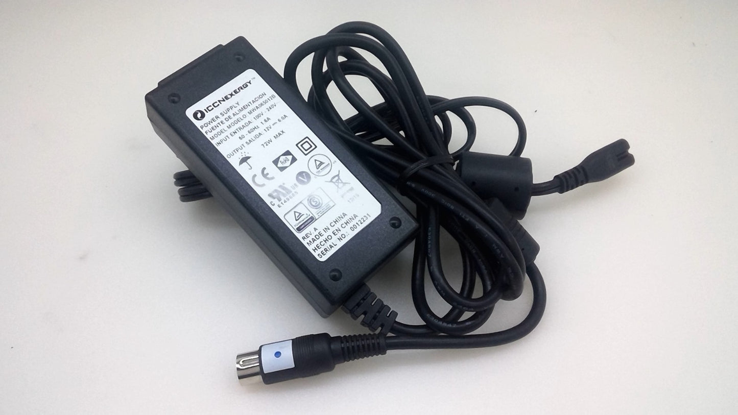 Genuine ICCNexergy MWA065012B AC Adapter Power Charger 12V 6A 5-Pin
