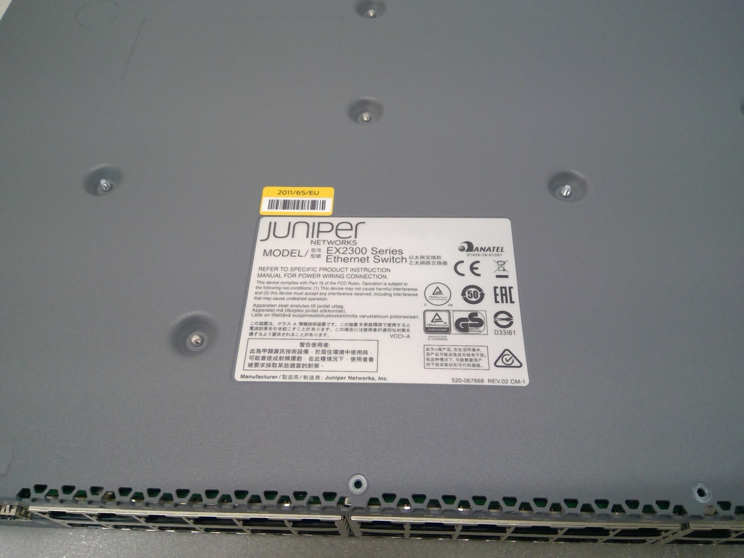 Juniper Networks EX2300-48T Ethernet Switch 48 x 1Gb RJ-45 +4x 1/10Gb SFP+ Ports