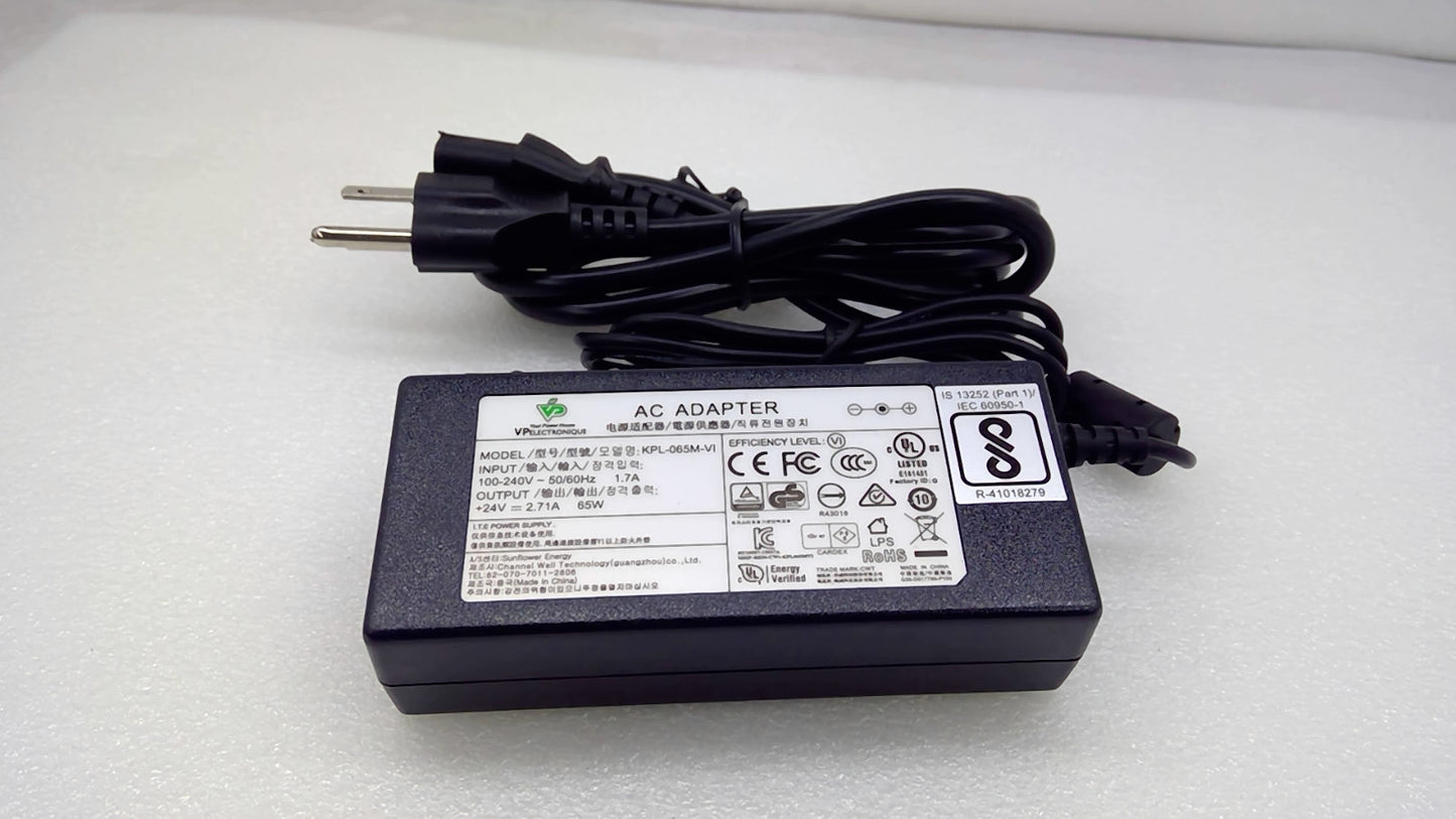 VP Electronique KPL-065M-VI 24V 2.71A 65W Adapter for Evolis Primacy Badgy