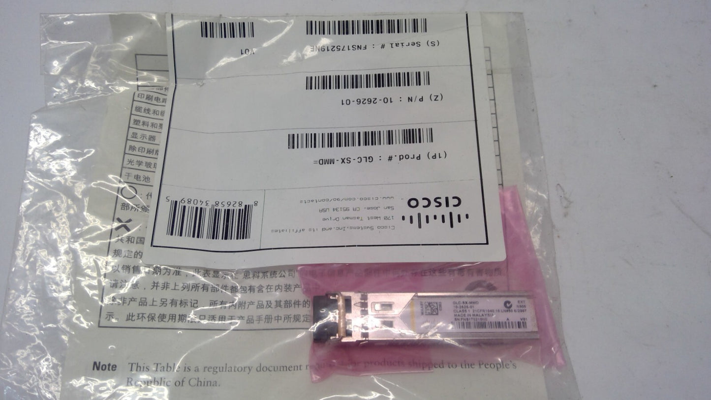 Cisco GLC-SX-MMD 1000Base-SX 850nm  550m 10-2626-01 Transceiver Module New