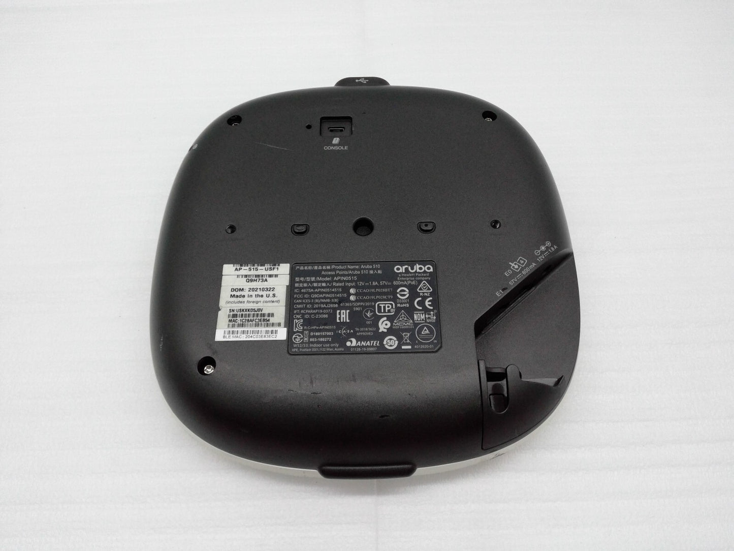 Aruba 510 Series Indoor Wireless Access Point Model No. APIN0515
