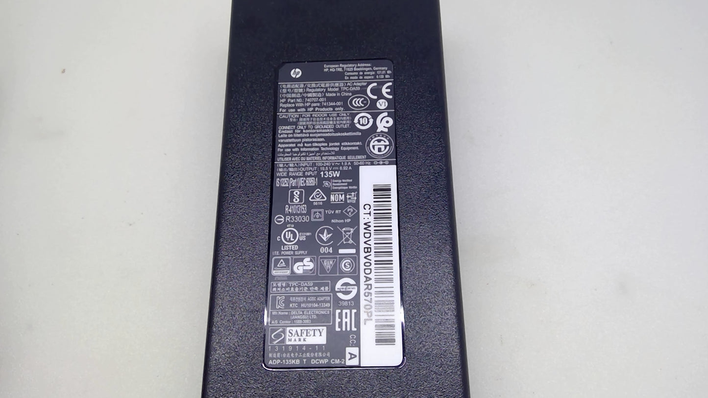 Genuine HP  135W  AC Adapter Charger 19.5V 6.92A TPC-DA59 740707-001 741344-001