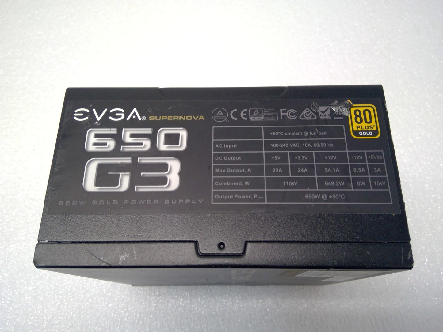 EVGA SUPERNOVA 650 G3 80Plus Gold 650W Fully Modular Power Supply*No Cable*