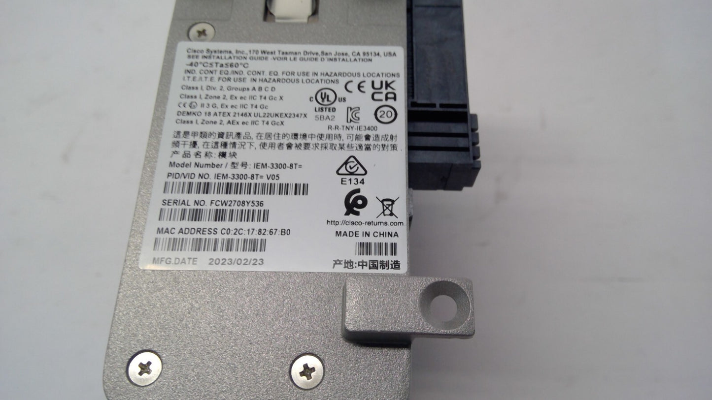 Cisco Catalyst IE3300 Rugged 8Port GE Copper Expansion Switch Module IEM-3300-8T
