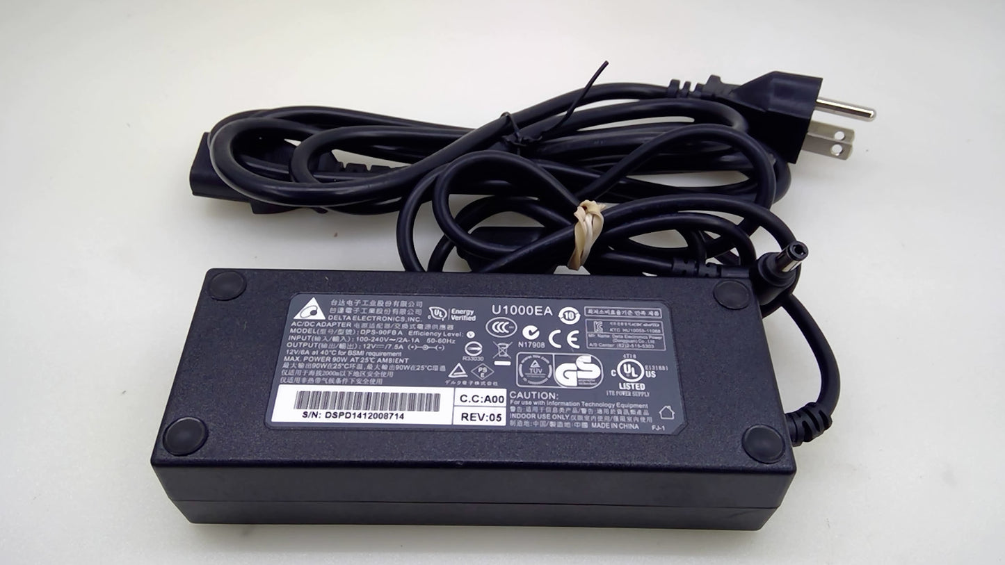 Genuine Delta DPS-90FB A 90W 12V 7.5A AC Adapter QNAP TS-451 5.5x2.5mm