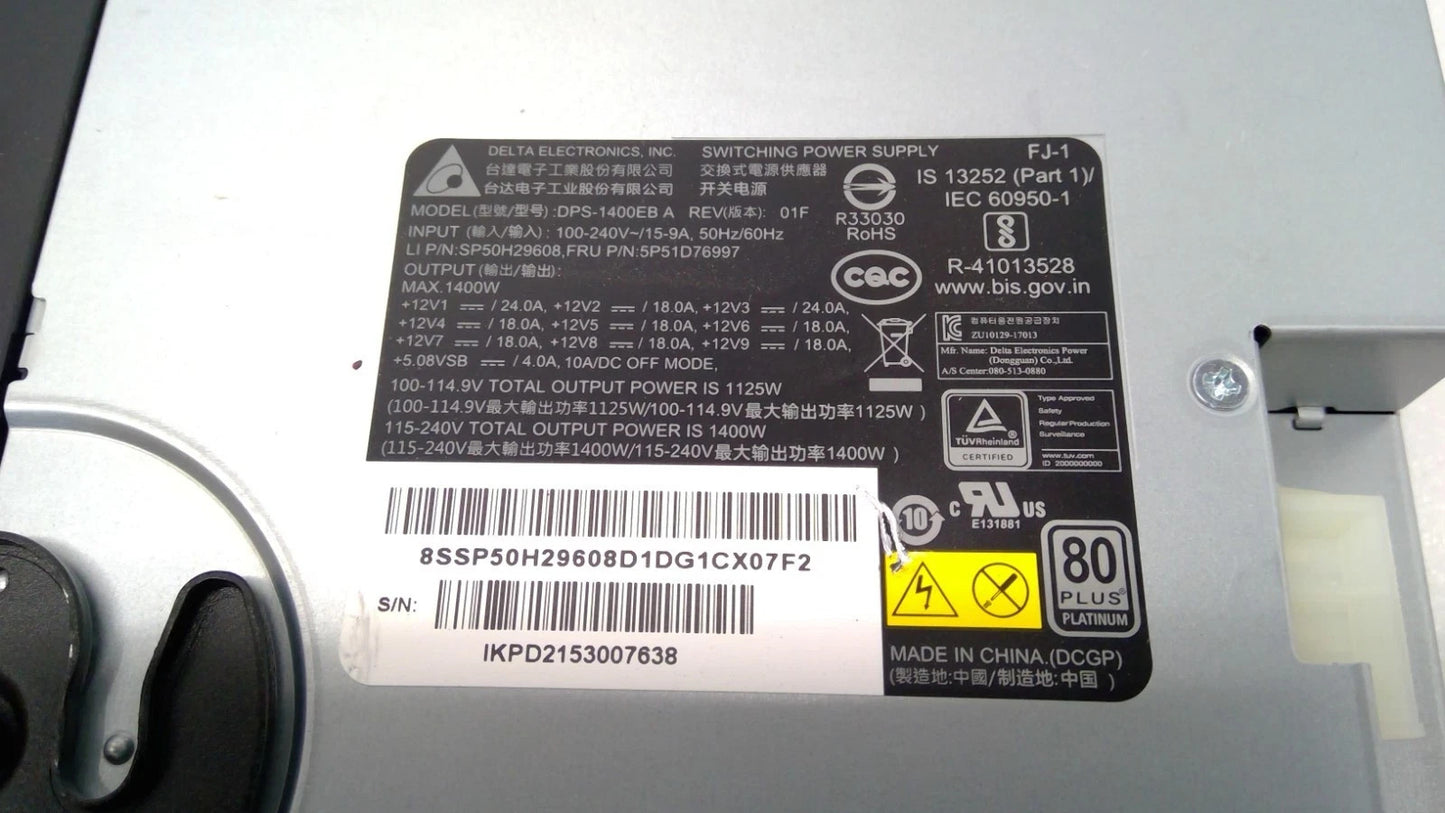 Lenovo P920 1400W 80 Plus Platinum Switching Power Supply DPS-1400EB