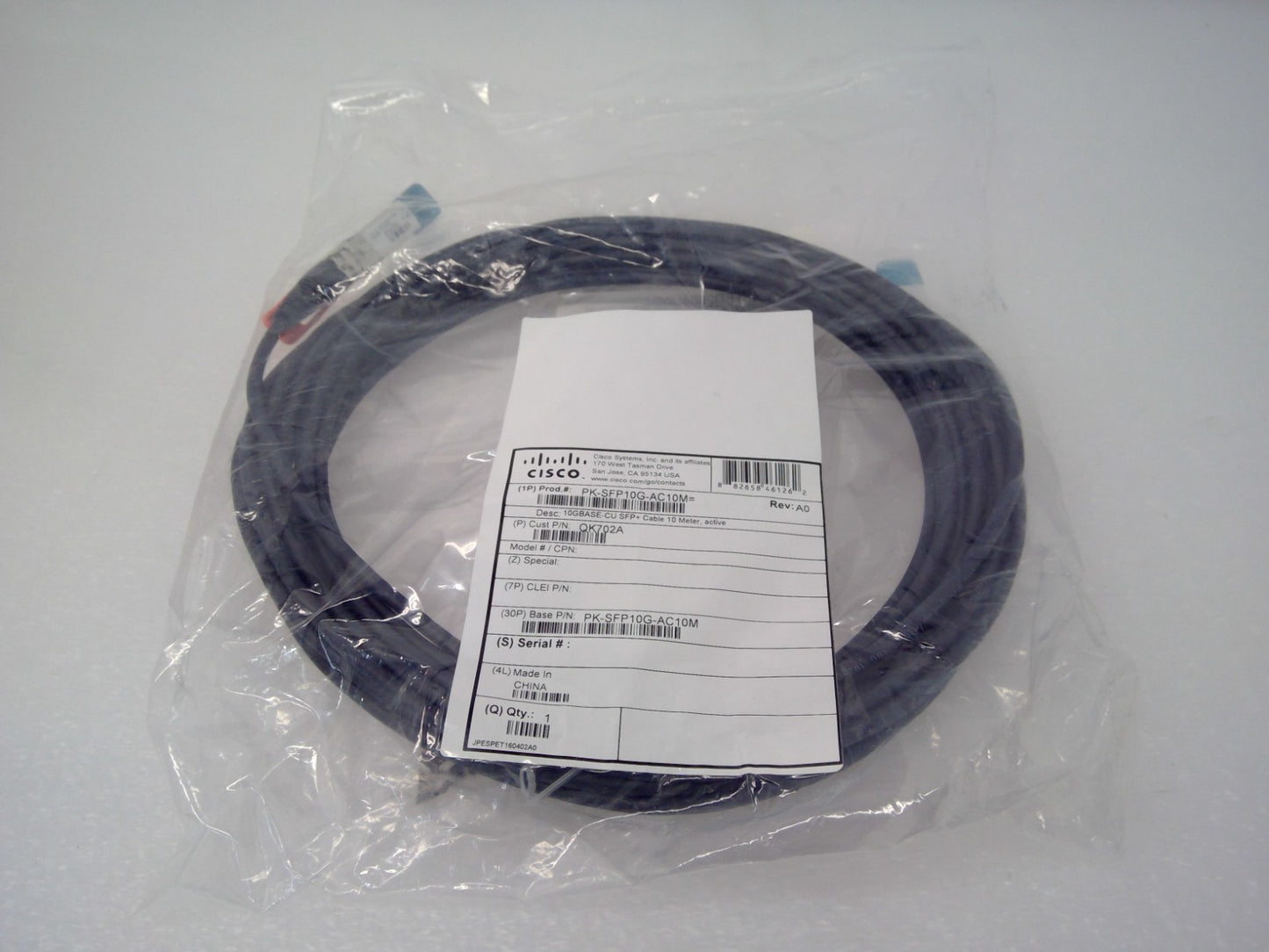 New Cisco 37-1150-02 SFP-H10GB-ACU10M SFP+ Active Twinax DAC Copper Cable