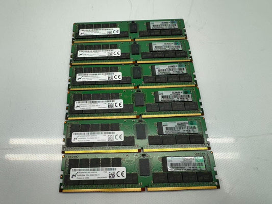 Lot of 6 Micron 32gb 2RX4 PC4 2666V-RB2-11 MTA36ASF4G72PZ-2G6D1QI