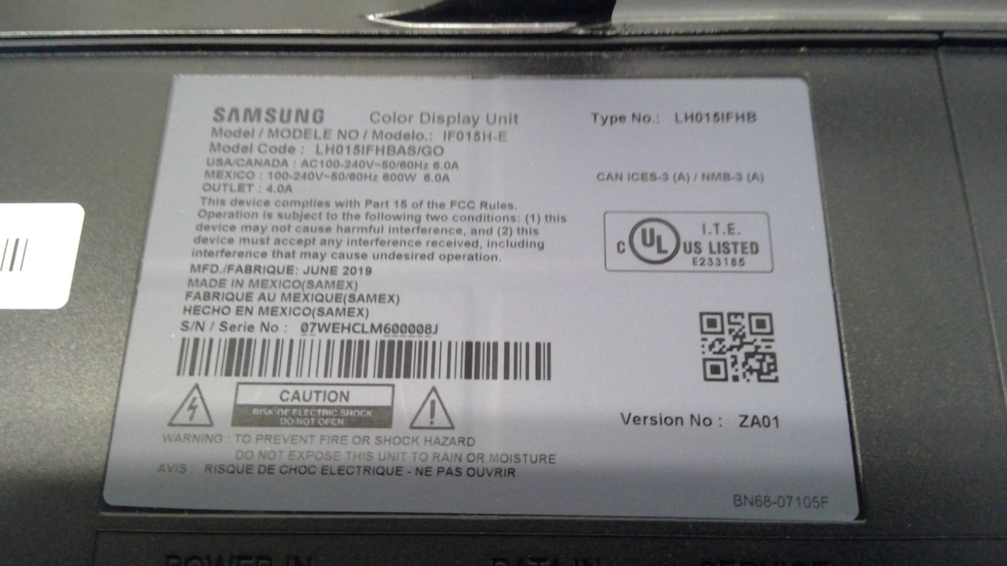 SAMSUNG IF015H FINE PITCH LED DISPLAY CABINET LH015IFHTAS/GO