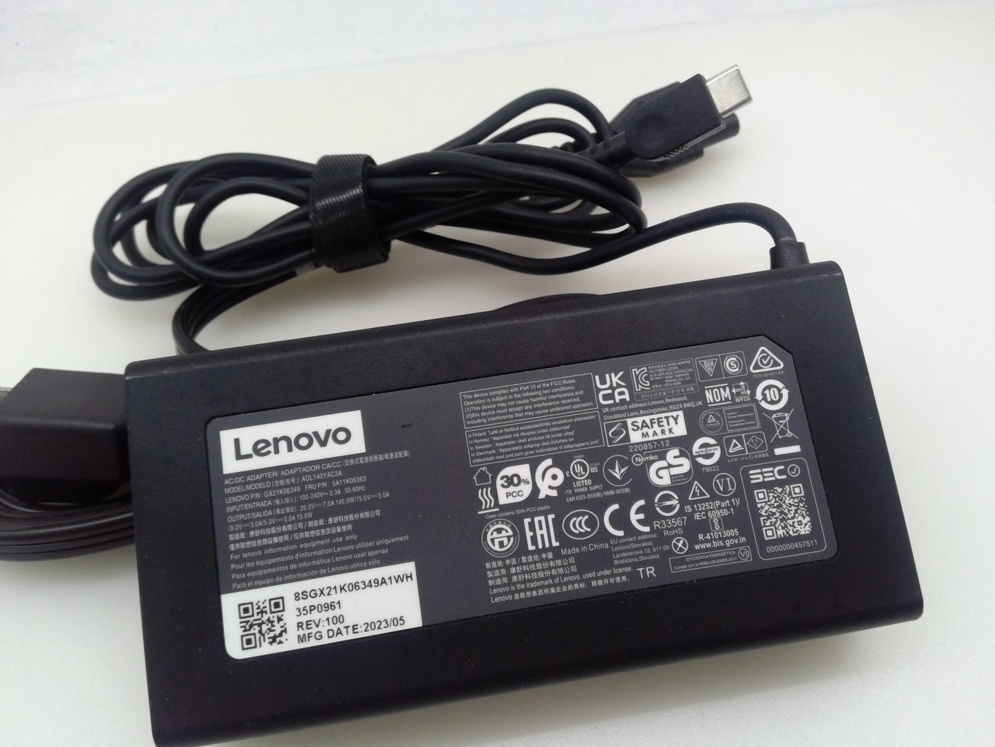 Genuine Lenovo 20V 7A 140W AC Adapter ADL140YDC3A / ADL140YAC3A USB-C Charger