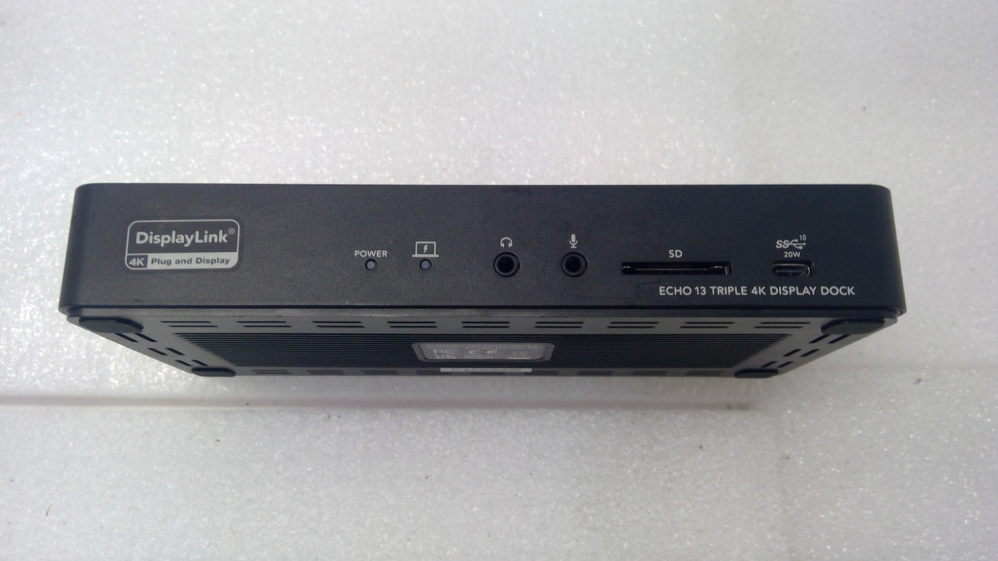 Sonnet Echo 13 Triple 4K Display Docking Station  USB-C Thunderbolt ECHO-DK3M-TB