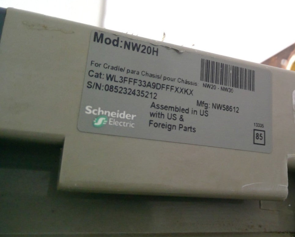 Schneider Masterpat NW20H 3 Pole 2000 Amp 600v Circuit Breaker Micrologic 3.0
