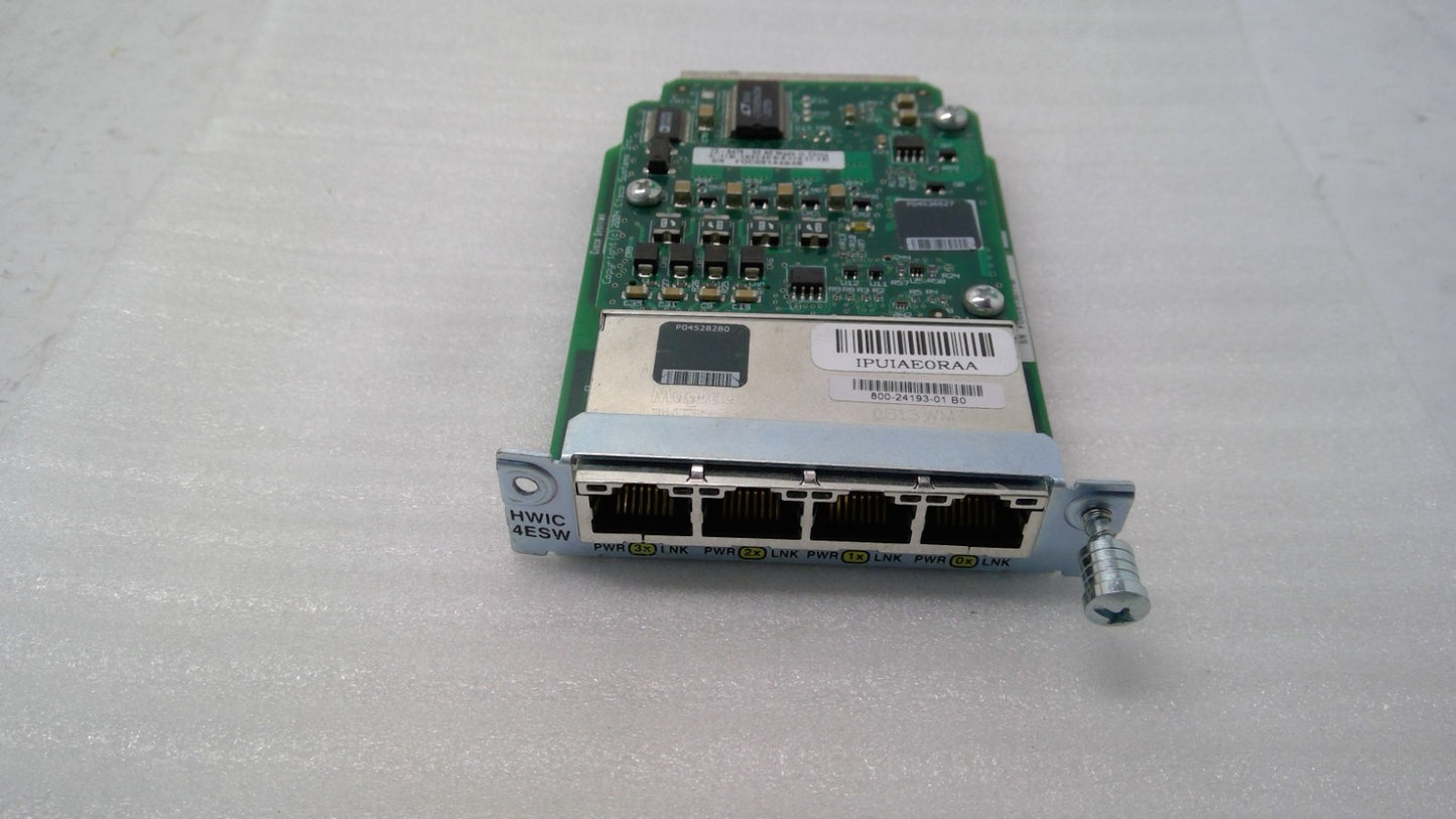 CISCO HWIC-4ESW 2800 3800 2900 3900 4 Port FE EtherSwitch Interface Card