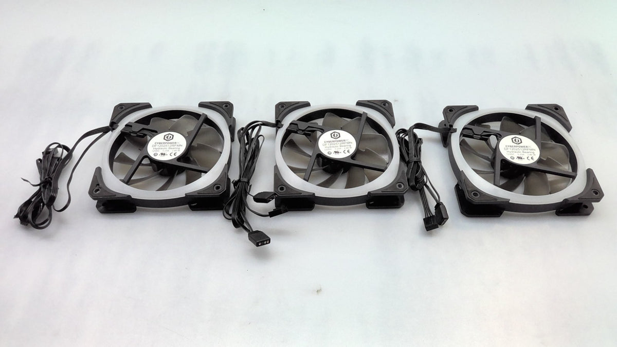 Lot of 3 CyberPower PC Case Cooling Fan 120mm DF12025112RFMN  12VDC 0.2A