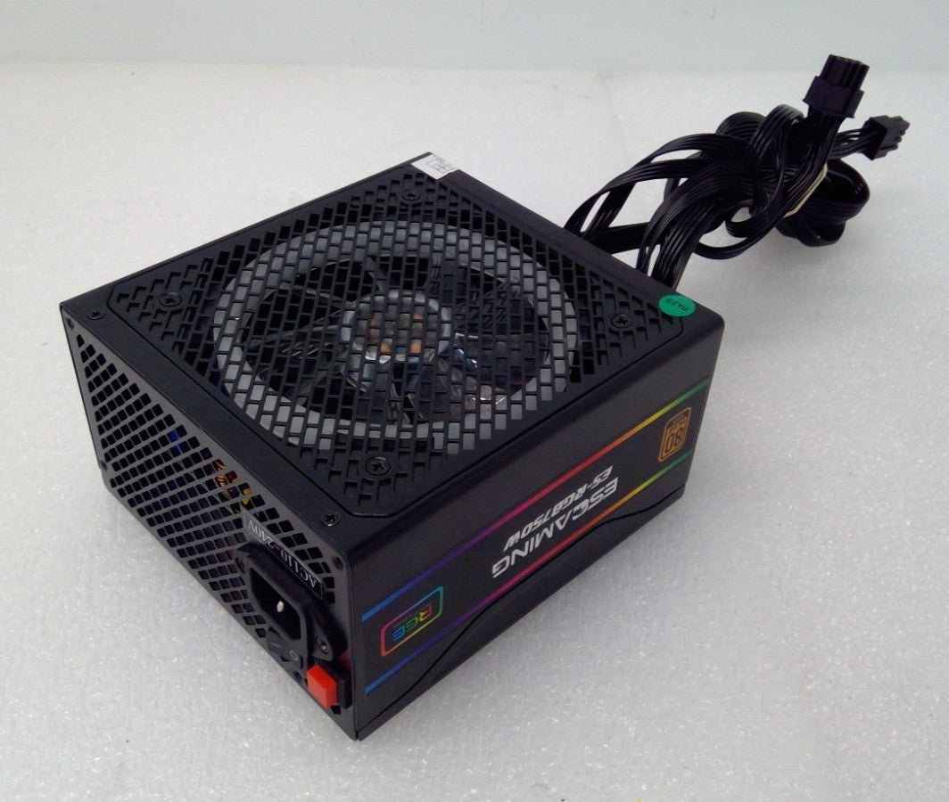 ESGAMING 750W Power Supply 80 PLUS Gold Full Modular ARGB ATX PSU ES-RGB750W