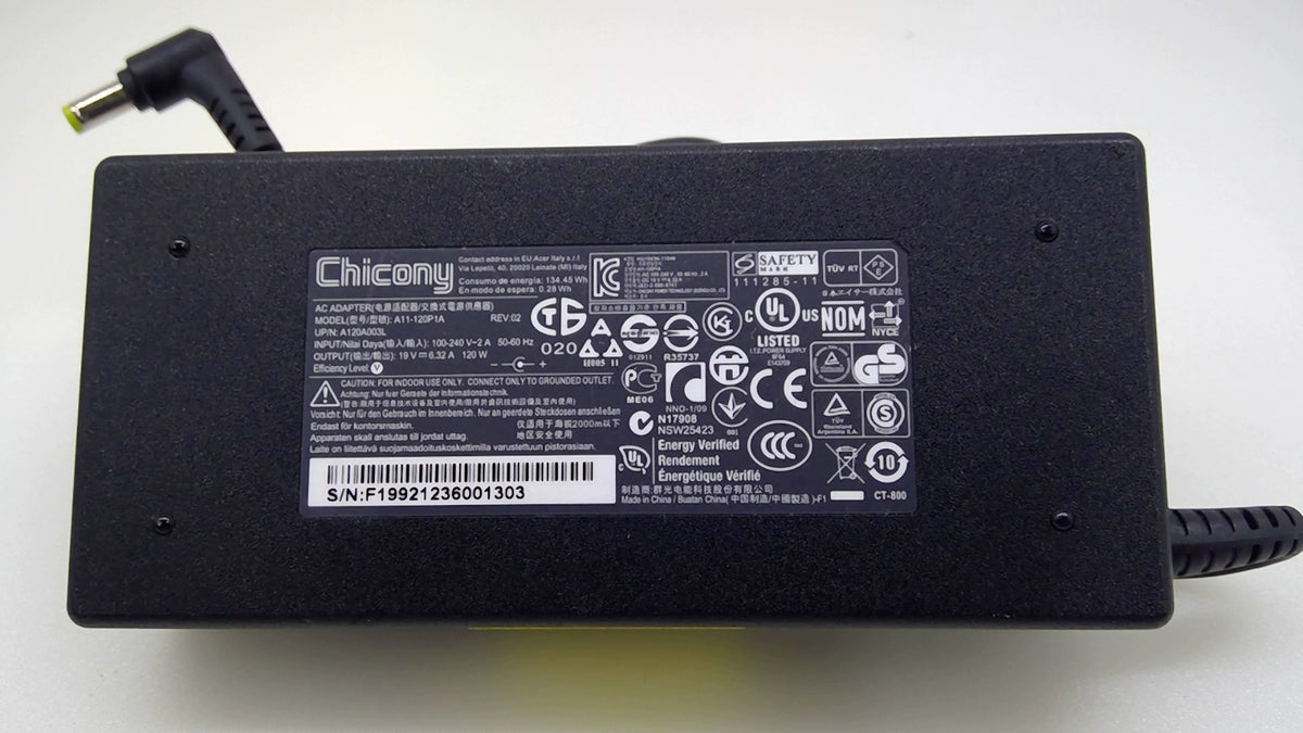 Genuine Chicony A11-120P1A 120W Laptop AC Adapter 19V 6.32A For Acer
