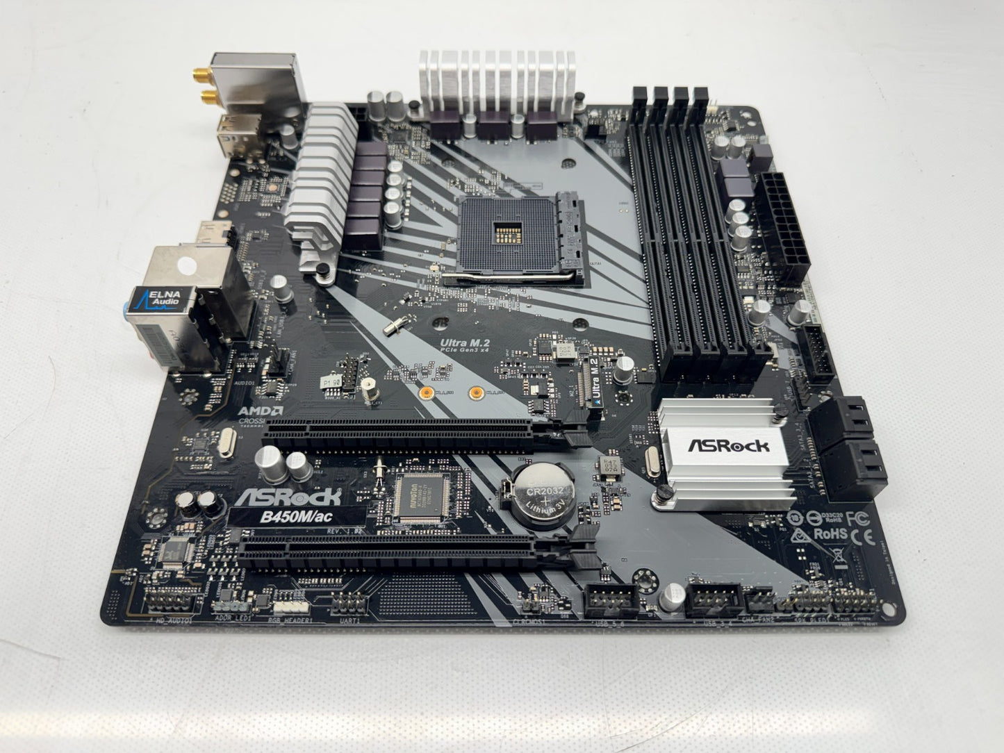 ASRock B450M/AC AMD AM4 Ryzen Motherboard mATX
