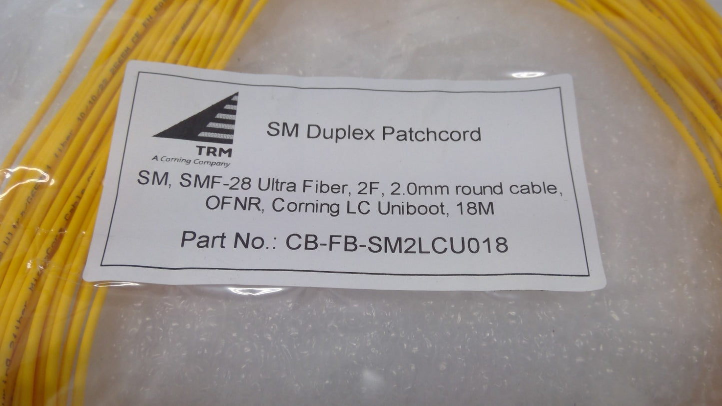 QTY 10 SM Duplex Patchcord CB-FB-SM2LCU014 SMF-28 Ultra Fiber 2F Corning Uniboot