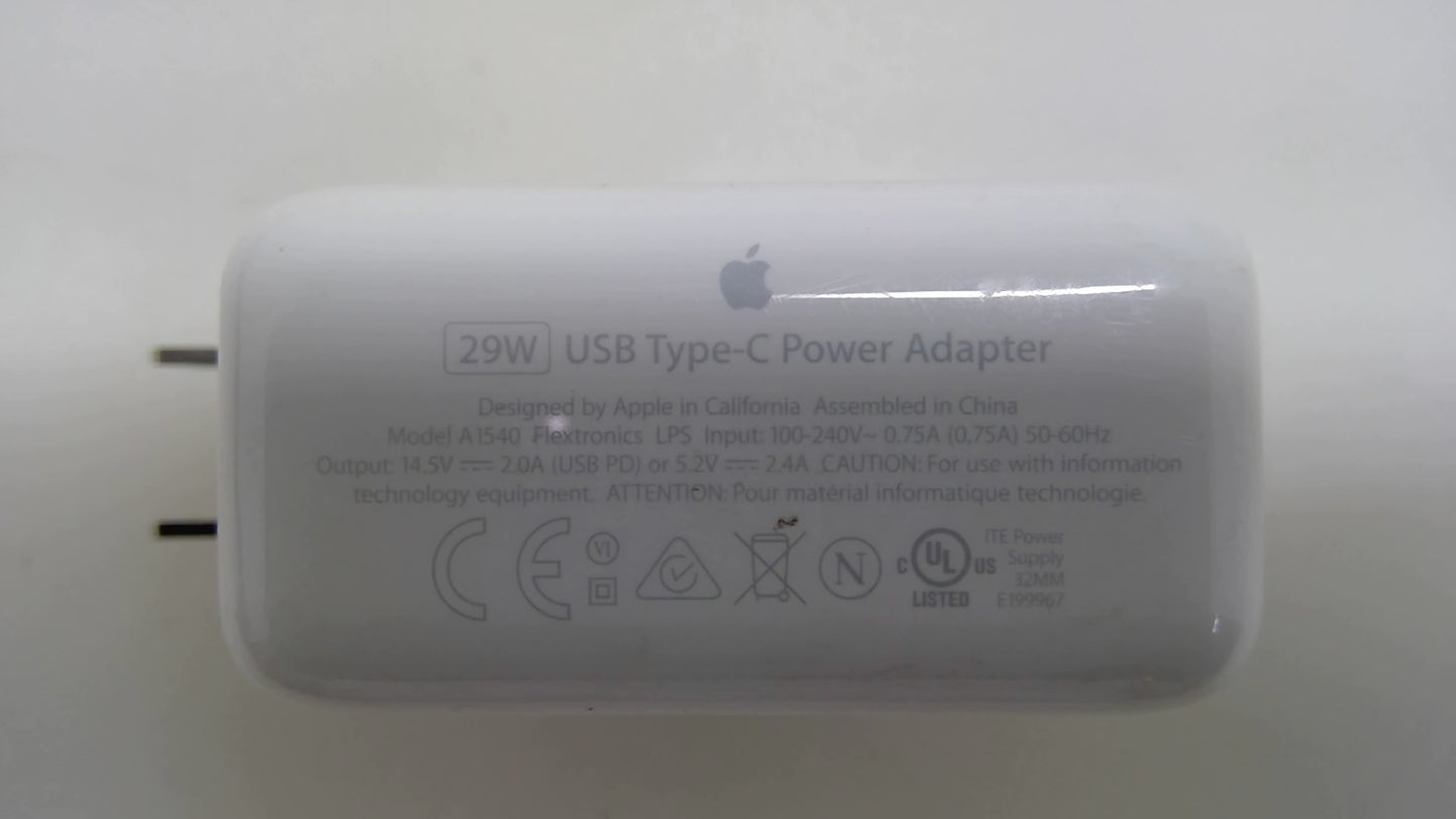 Genuine Apple 29W USB-C Power Adapter A1540 MacBook iPad iPhone Charger