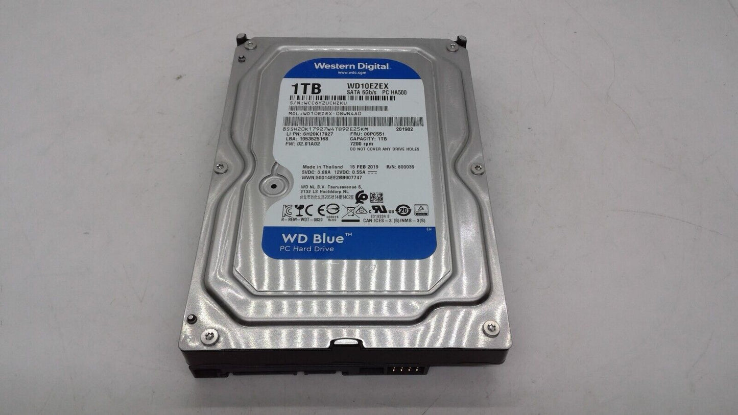 Western Digital Blue WD 1TB 1000GB WD10EZEX SATA  64MB 7200RPM 3.5"