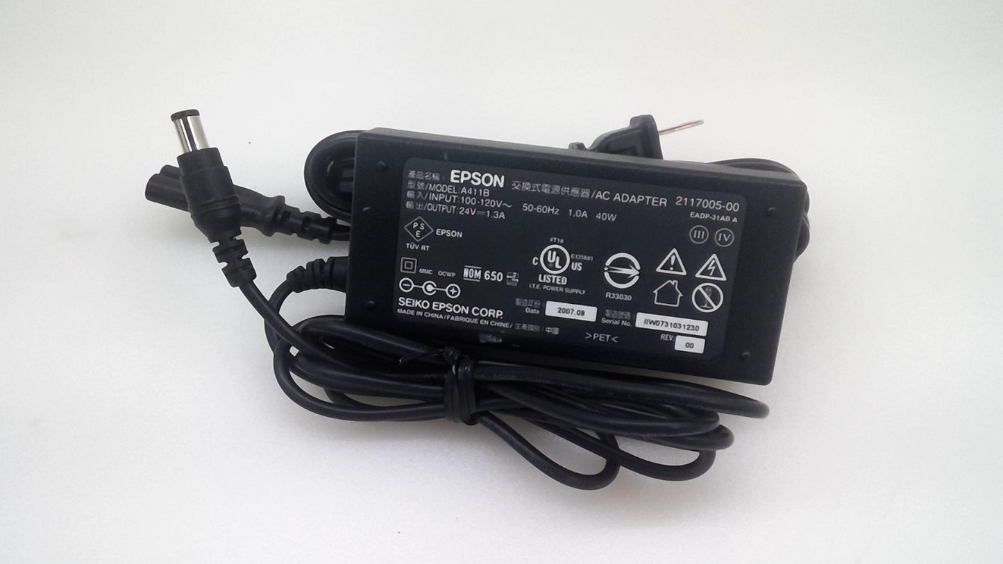 Genuine EPSON A411B  24V 1.3A 40W AC Adapter for Perfection V600 Photo Scanner