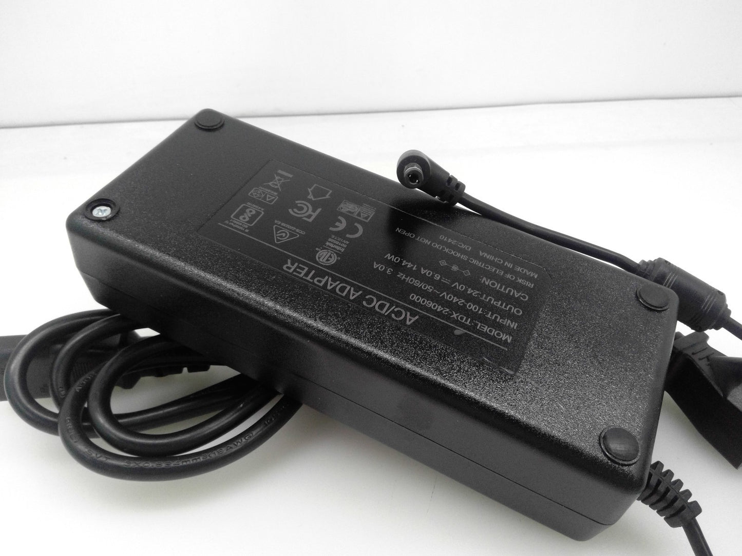 TDX-2406000 24V 144W 6A 5.5*2.1 AC Adapter Power Supply Charger W/ Power cord