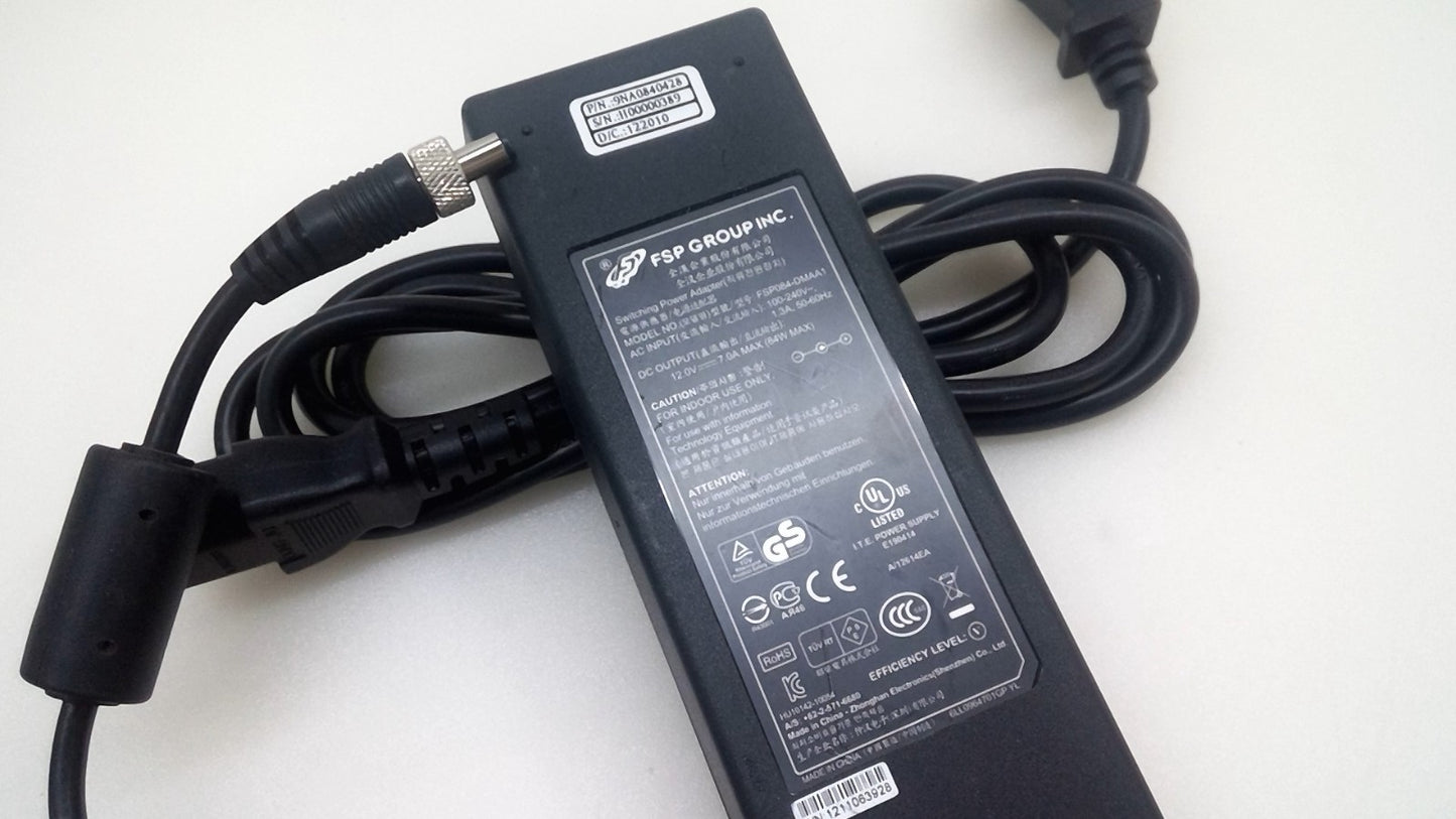 Genuine FSP FSP084-DMAA1 84W AC adapter 12V DC 7A with screw lock /cord