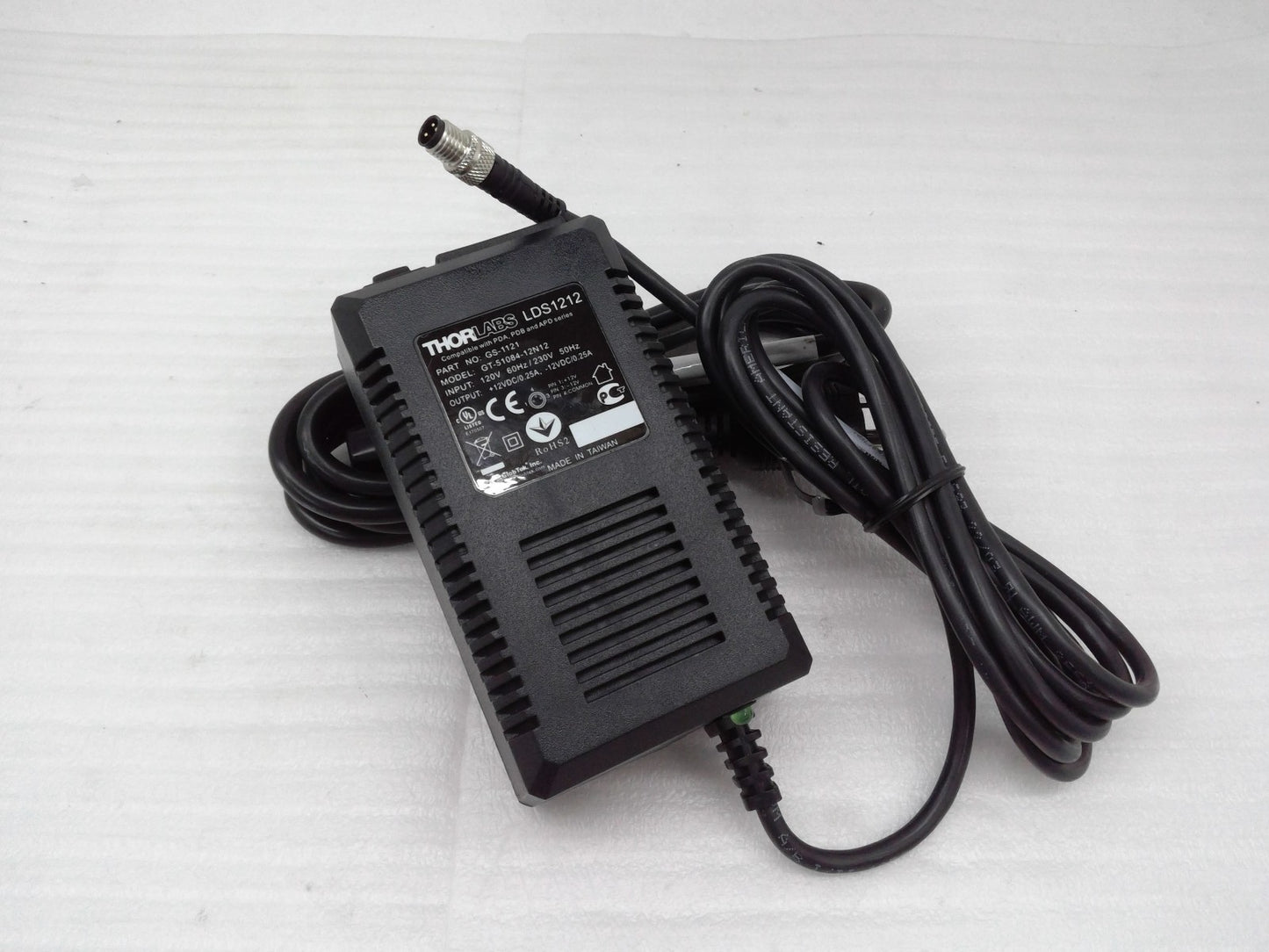 Thorlabs LDS1212  ±12 VDC/0.25A  PART NO. GS-1121  GT-51084-12N12 Power supply
